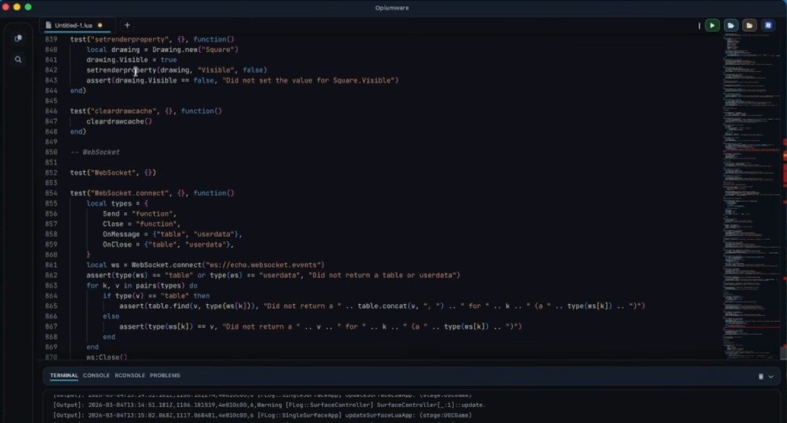 Opiumware Executor v3.2 — script editor and Script Hub interface screenshot